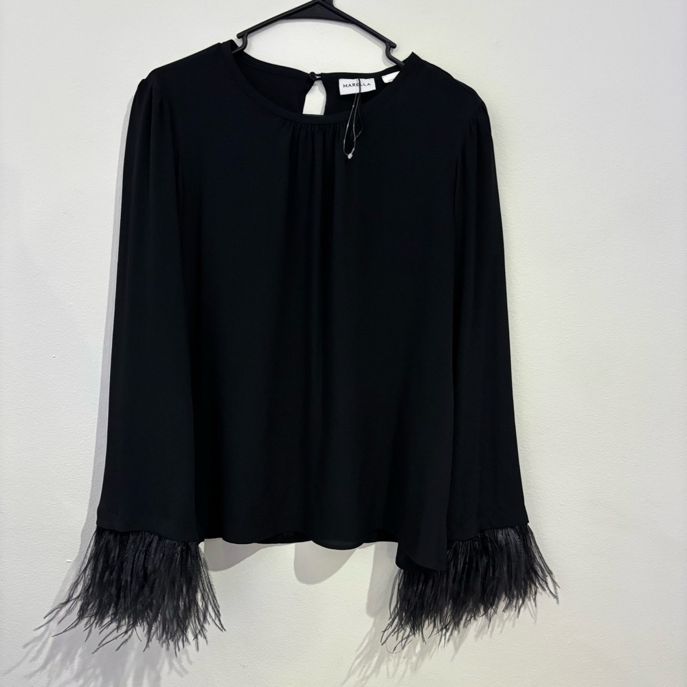 MARELLA Rivista Feather Blouse Size 8